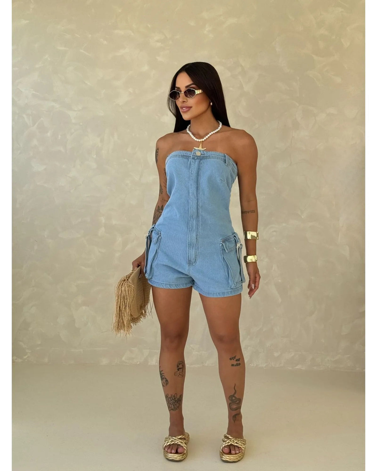 Macaquinho Jeans Mayara